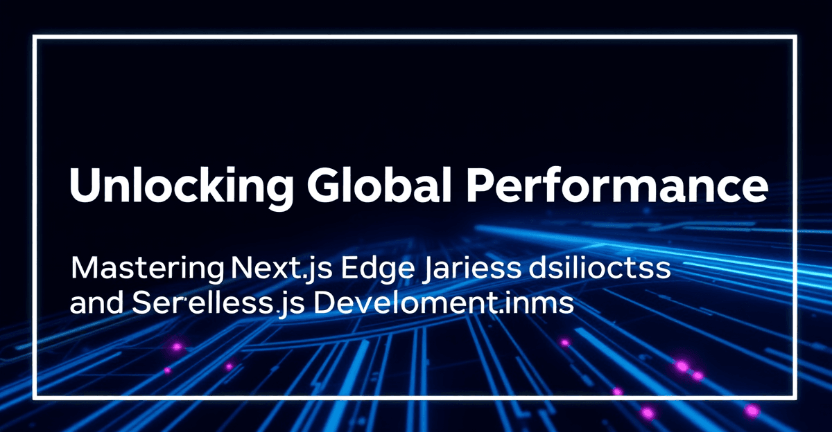 Unlocking Global Performance: Mastering Next.js Edge Functions and Serverless Deployment
