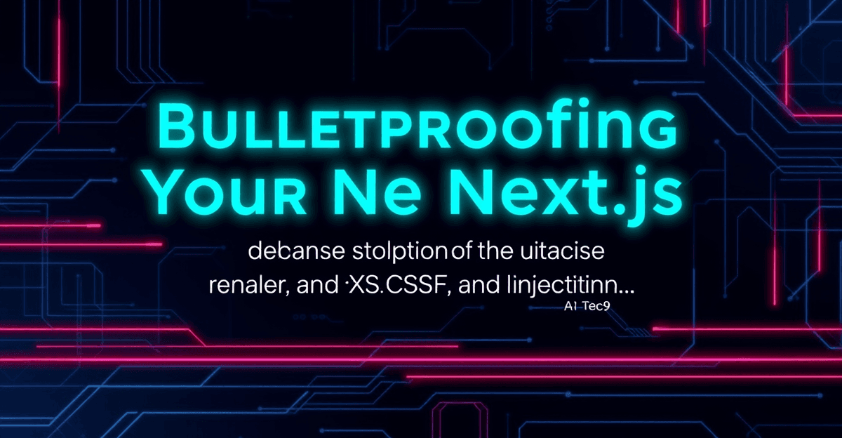 Bulletproofing Your Next.js: Advanced Defenses for XSS, CSRF, and Injection