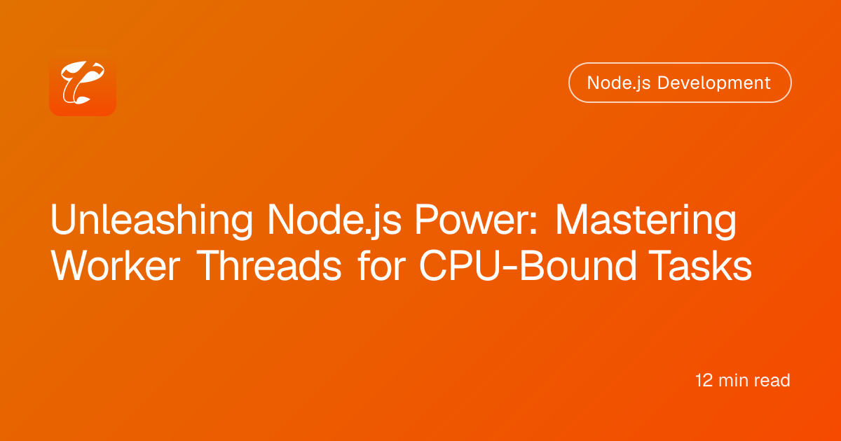 Unleashing Node.js Power: Mastering Worker Threads for CPU-Bound Tasks
